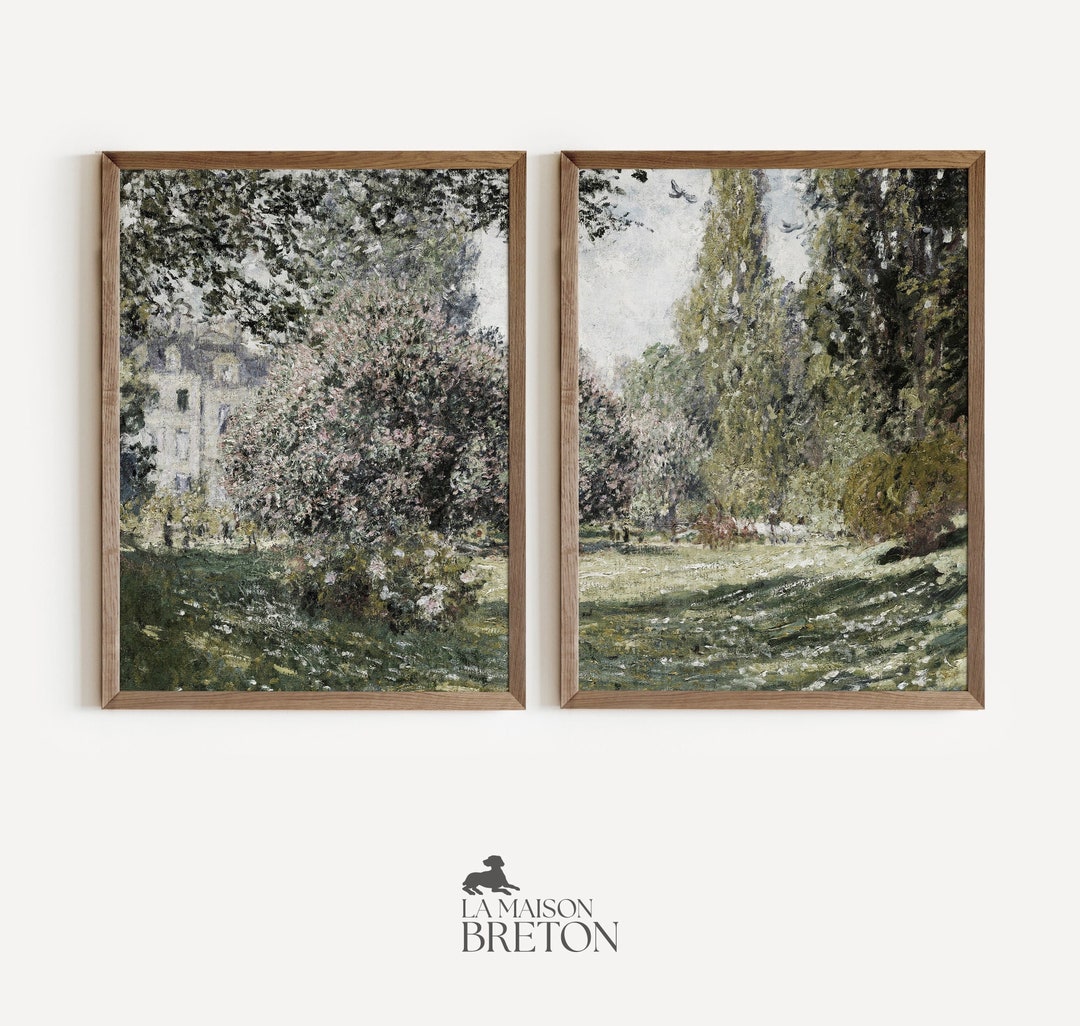 Vintage Landscape SET Summer Country Antique Paintings Mailed Print and ...