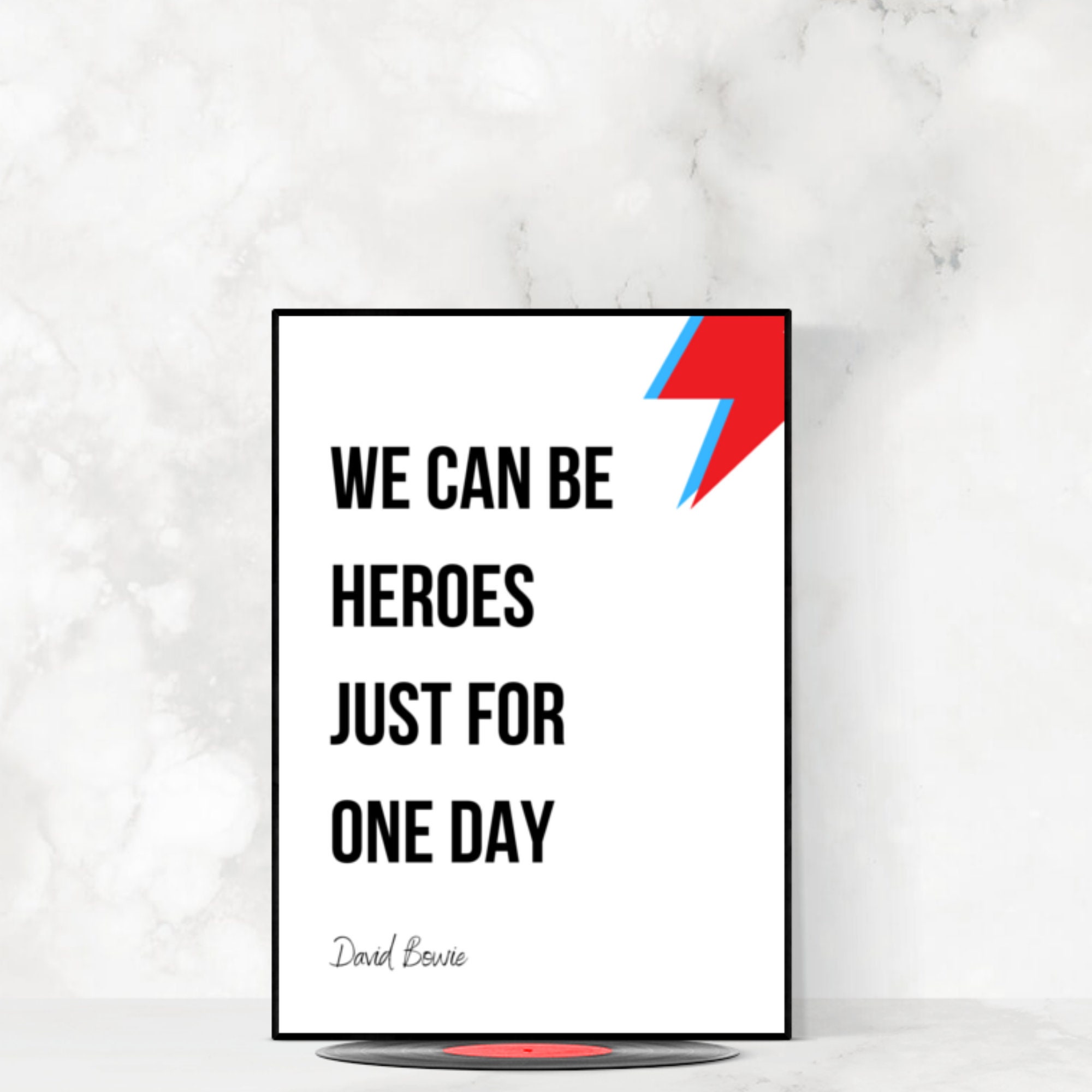 We Can Be Heroes Just For One Day Heroes Lyric Print / David Etsy