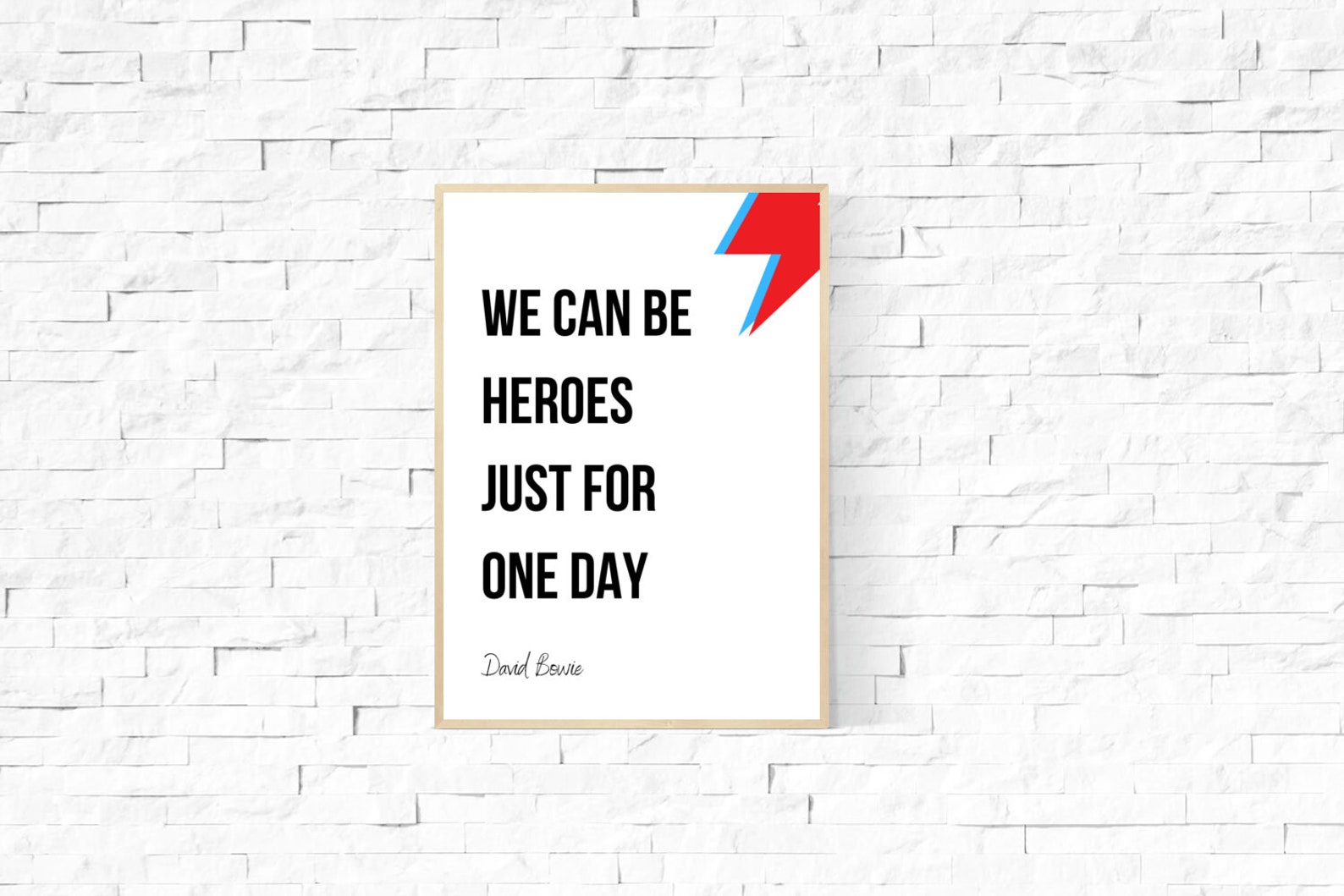 We Can Be Heroes Just For One Day Heroes Lyric Print / David Etsy