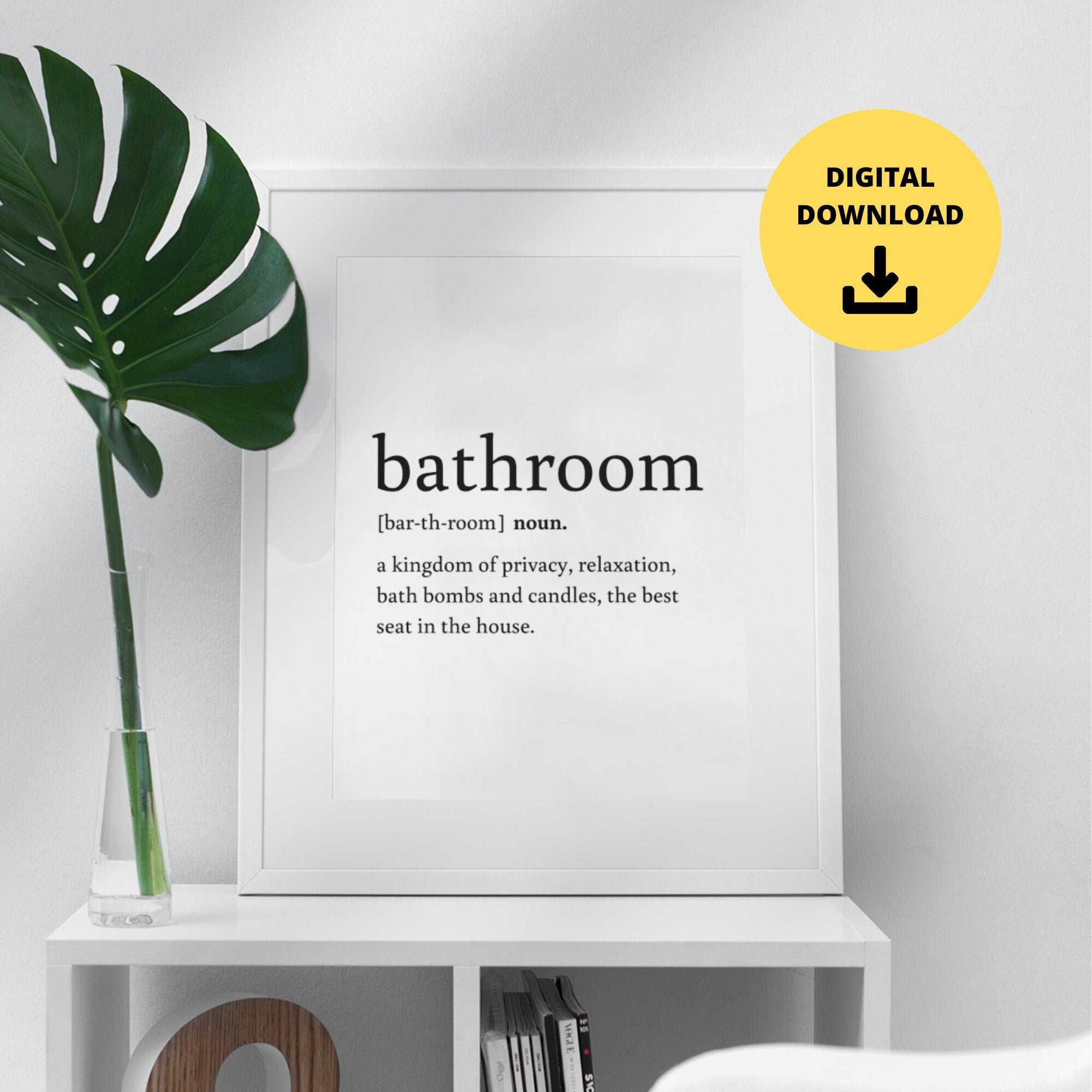 Bathroom Definition Digital Print Bathroom Printable Poster Etsy