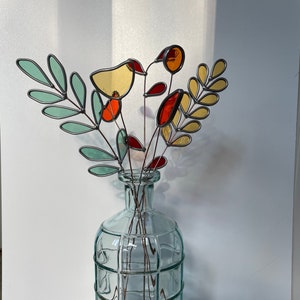 Boeket glas in lood bloemen bloemen van glas kunstbloemen cadeau trouwdag image 1