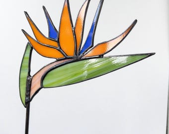 Stained Glass Bird of Paradise Flower – Handmade Art