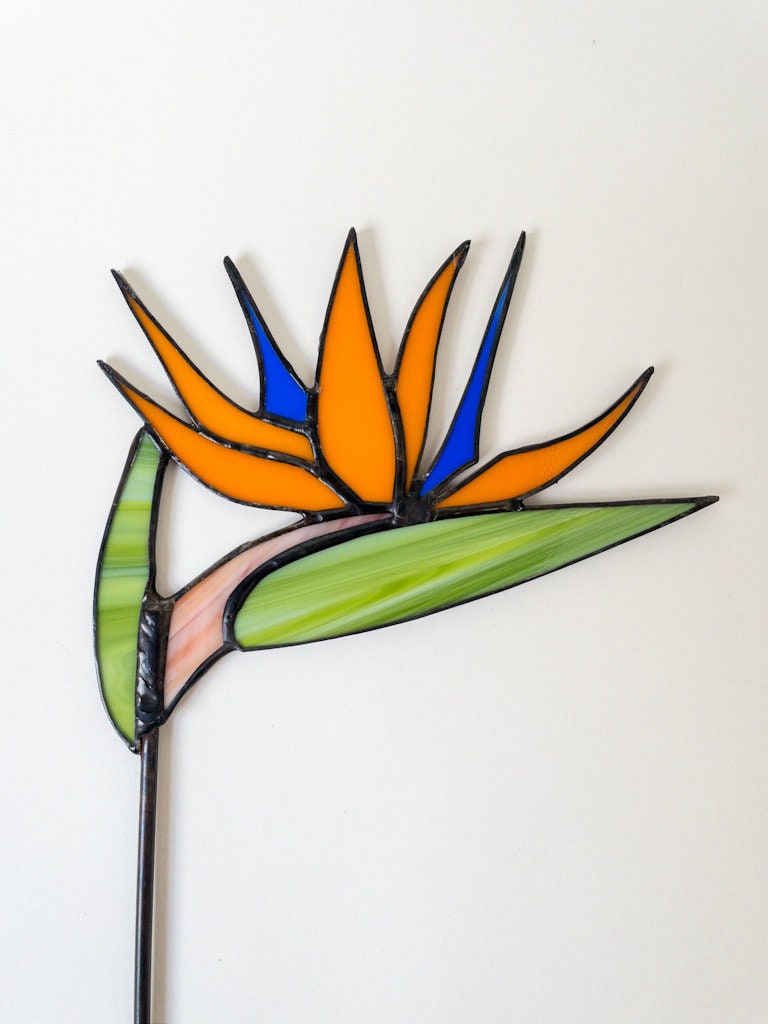 Stained Glass Bird of Paradise Flower – Handmade Art - Etsy
