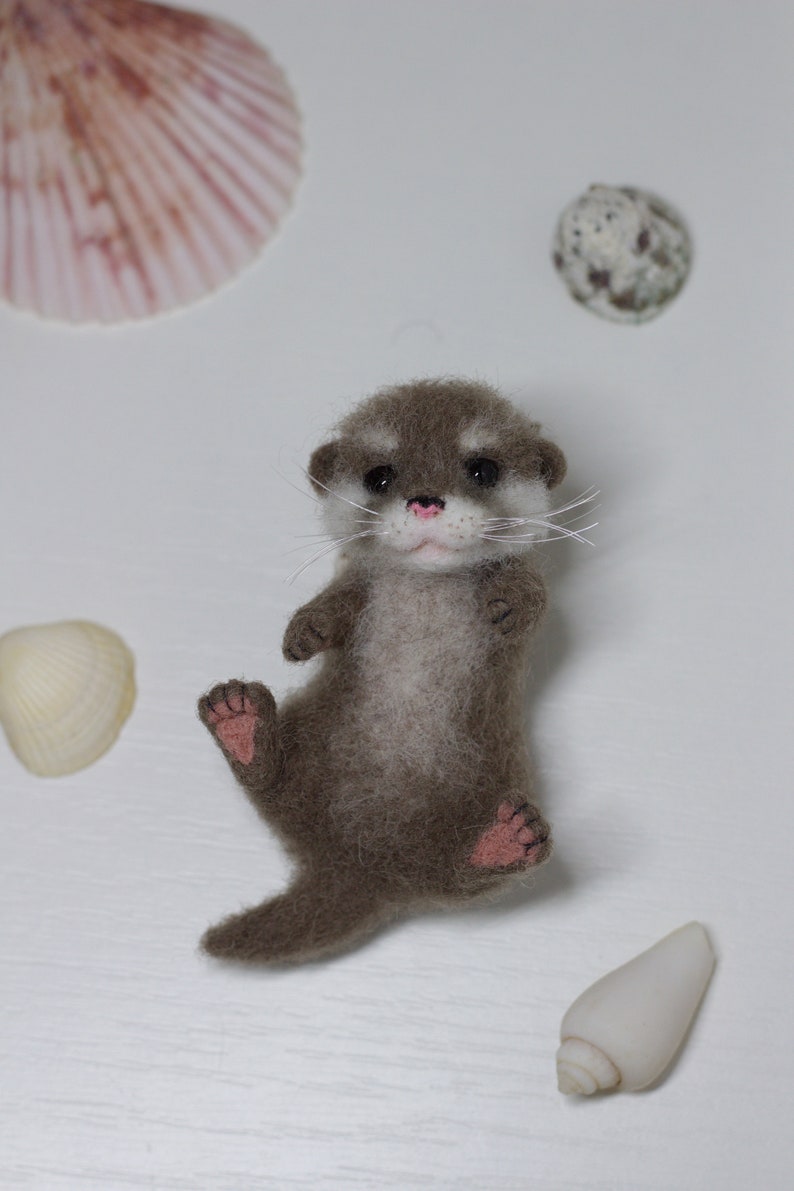Cute river otter toy needle felting otter toy felted otter Etsy