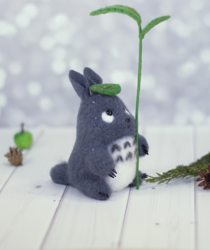 Needle Felted Totoro Toy Felted Anime Hero My Neighbor Etsy