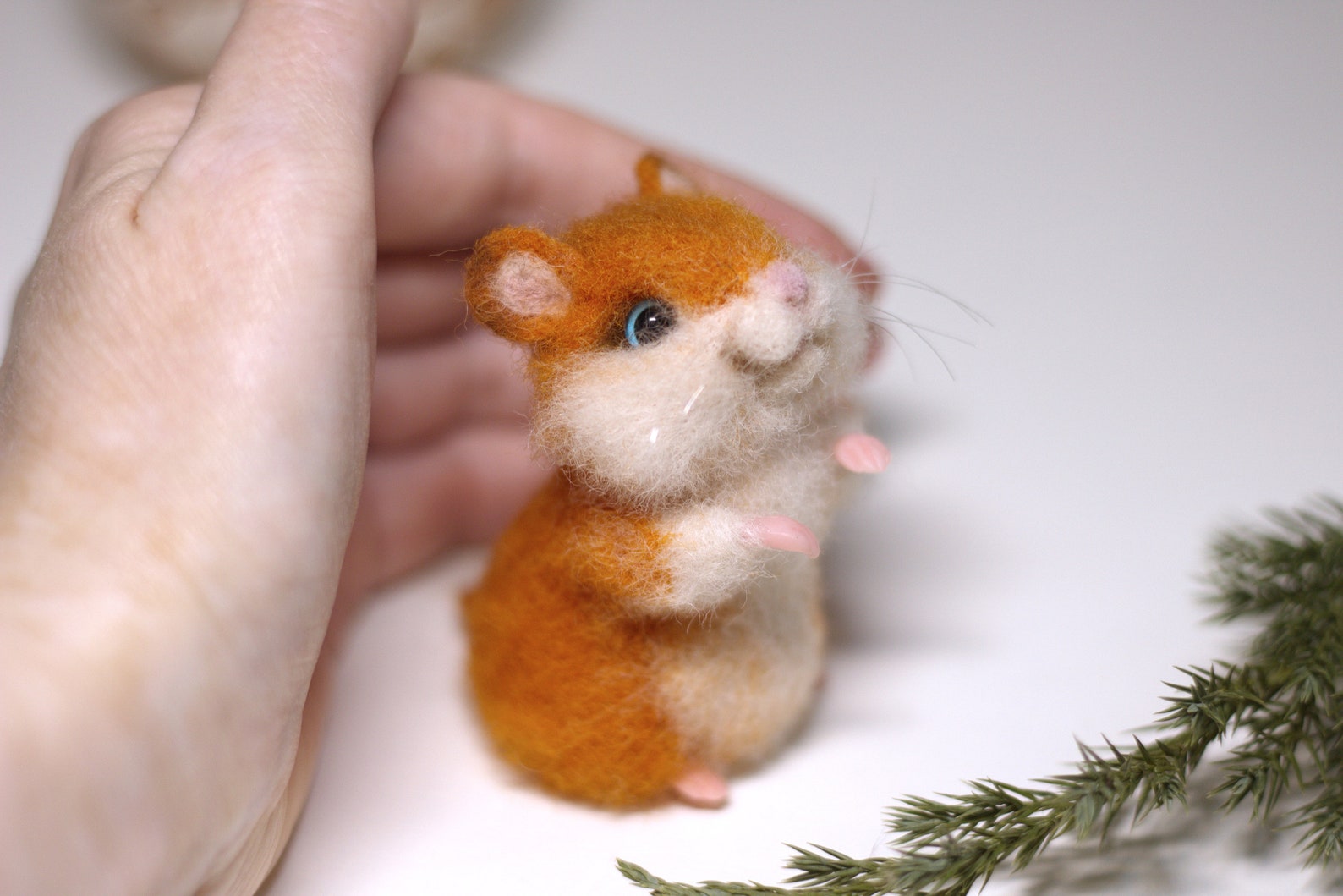 Needle felted red hamster toy animal miniature sculpture wool Etsy