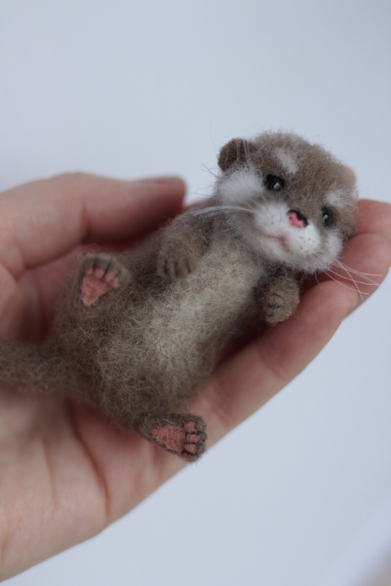 Cute river otter toy needle felting otter toy felted otter Etsy