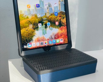 DockBox // A desktop dock for iPad with a concealment cabinet with easy access to hidden storage