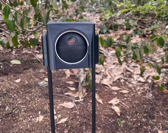 WYZE Outdoor cam // A garden level wifi camera mount ground-staked on fiberglass rods