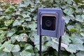 WYZE V3 cam ground // A ground-staked enclosure with 22" fiberglass rods for wifi cams in the garden