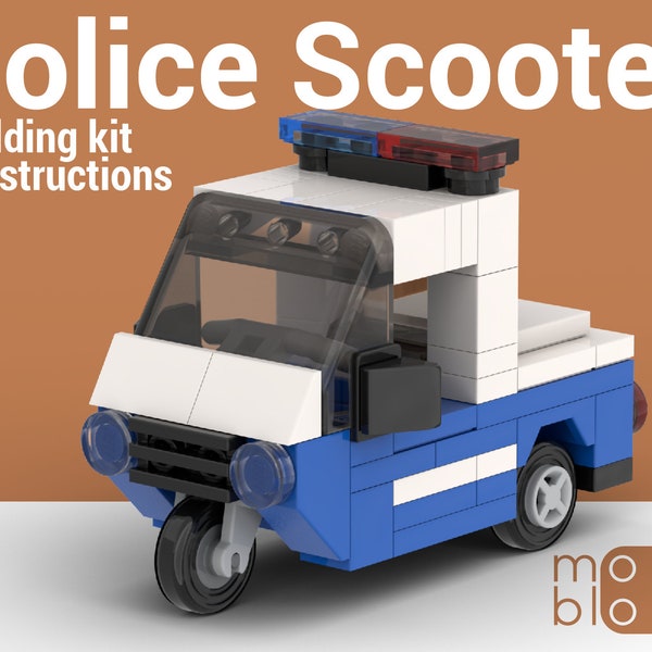 Komplettes MOC-Set | Original LEGO® Teile | Polizei Roller | Ustom LEGO® Stadt Set | Enthält alle Teile zu bauen + digitale Anweisungen