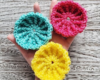 Extra dicker Geschirrschwamm, strapazierfähiger Topfreiniger, robuster Topfreiniger, umweltfreundliches wiederverwendbares gehäkeltes Nylon-Pfannenwaschpad, Küchenschwamm