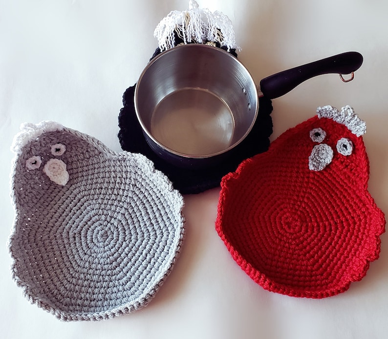Pattern Only Crochet Chicken Rooster Trivet Hen Hot Pad Etsy