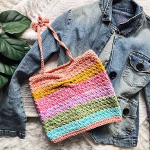 Rainbow Vintage Crochet Tie Front Tube Top & Shorts Set