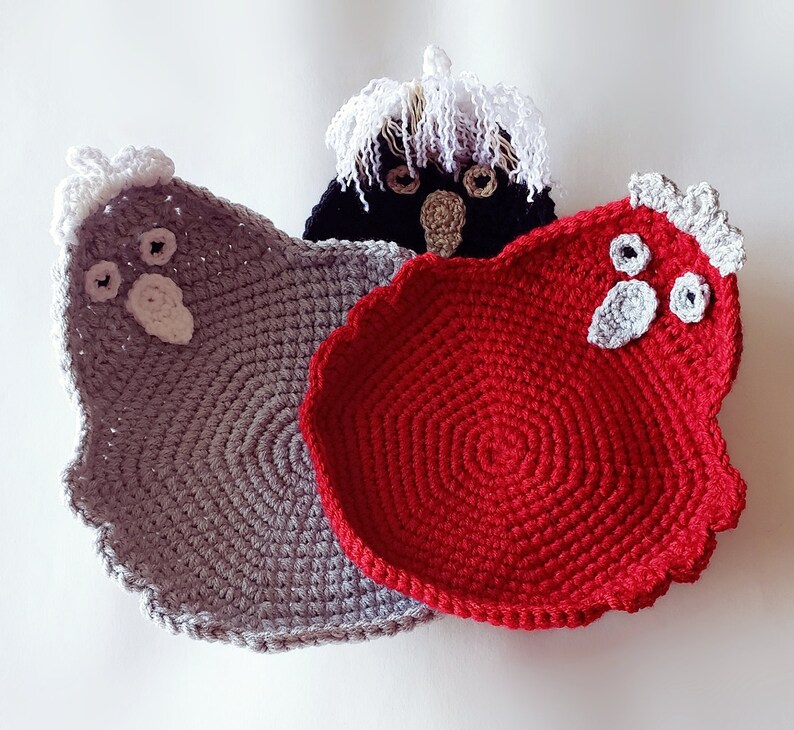 Pattern Only Crochet Chicken Rooster Trivet Hen Hot Pad Etsy UK