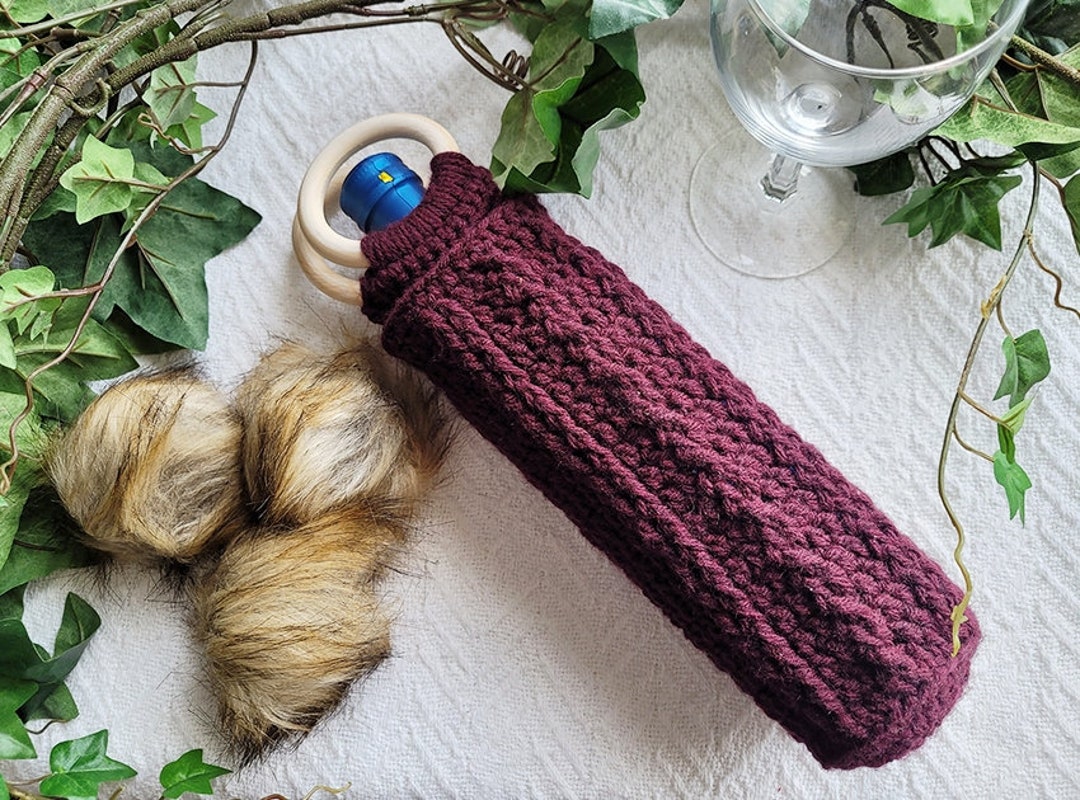 Wine Tote | Crochet Bottle Holder | Handmade Drink Caddy | Bachelorette ...