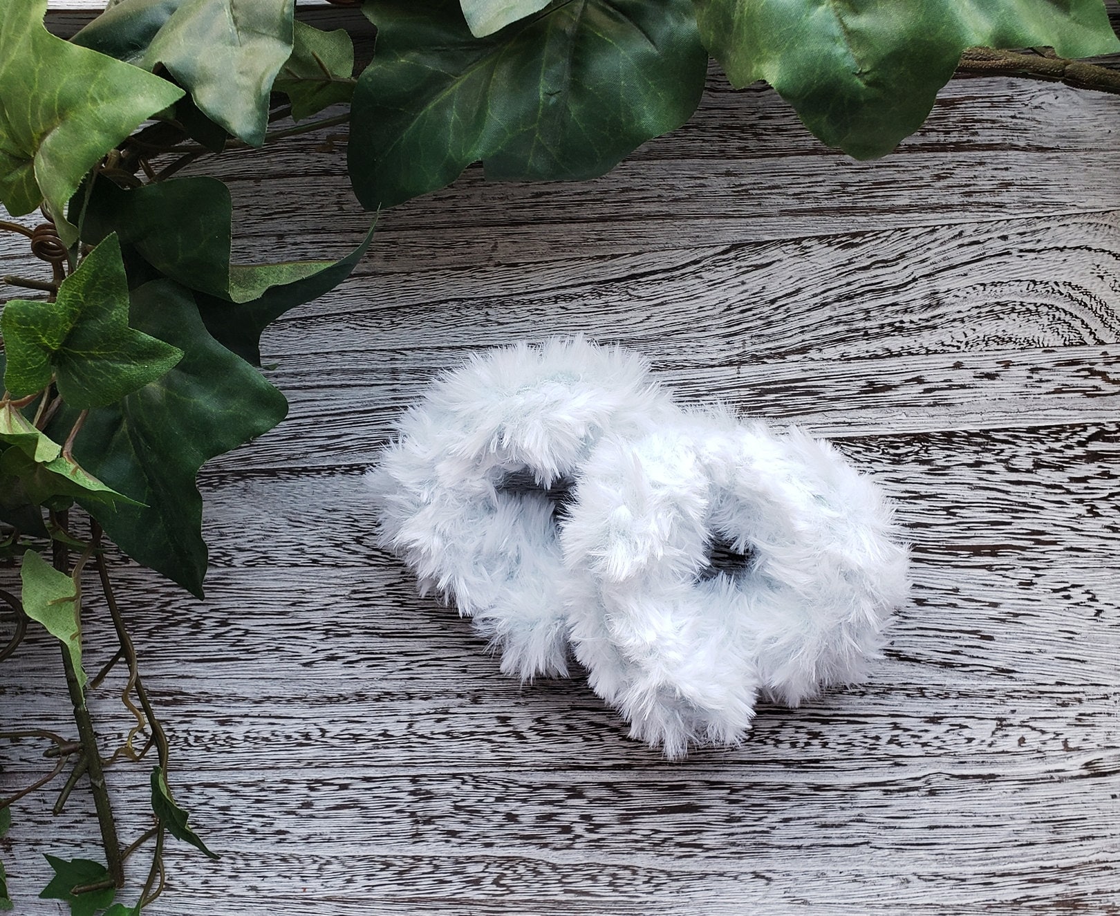 Crochet Luxury Faux Fur Scrunchies Crochet Faux Fur Scrunchies - Etsy main image 4