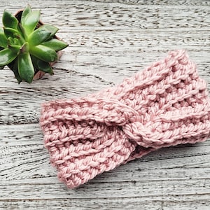 Ohrenwärmer für Erwachsene, gehäkelte Twist-Winterkopfverpackung, Damen, Modestirnband, weicher sperriger Ohrenwärmer, trendiges Geschenk für sie, Weihnachtsgeschenk