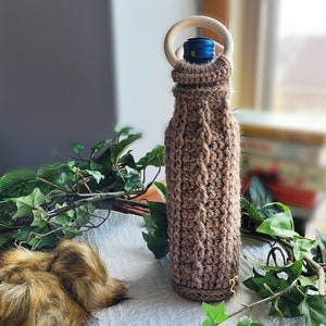 PATTERN ONLY | Wine Tote | Crochet Bottle Holder | Handmade Drink Caddy |  Luxury Housewarming Cozie | Wine Lover Gift Idea | PDF file | Diy