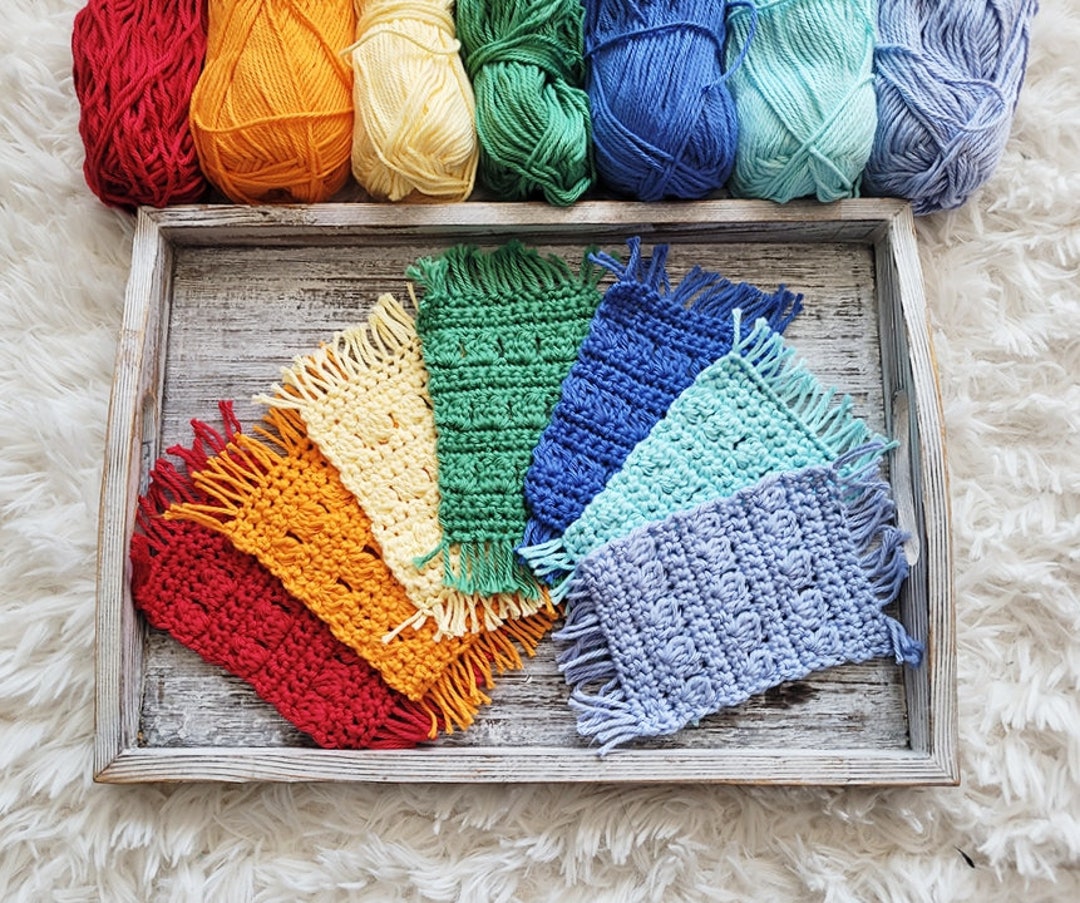Mug Rugs | Crochet Boho Coasters | Colorful Drink Holders | Drinkware ...