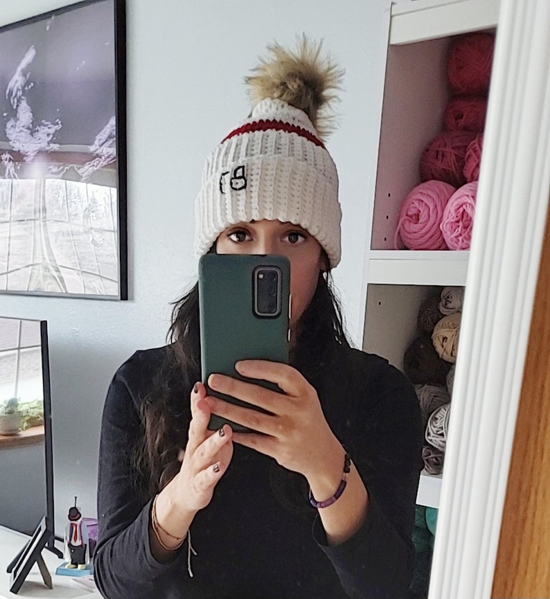 PATTERN ONLY | Taylor 87 Beanie | Crochet Inspired Chiefs Kelce Hat Tutorial | Swift Swelce Fan | Winter | Trendy Gift | Teen Adult | PDF image 4