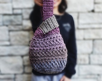 Muster nur - Häkeln Geldbörse, diy The Jamie Bag, trendige japanische Knotenhandtasche, Armband, Boho chunky robust geräumig, pdf-Anleitung