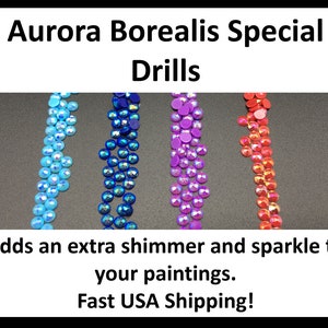 Diamond Painting Drills, Aurora Borealis (AB) Special Drills. Individual bags. USA fast shipping! ROUND only.