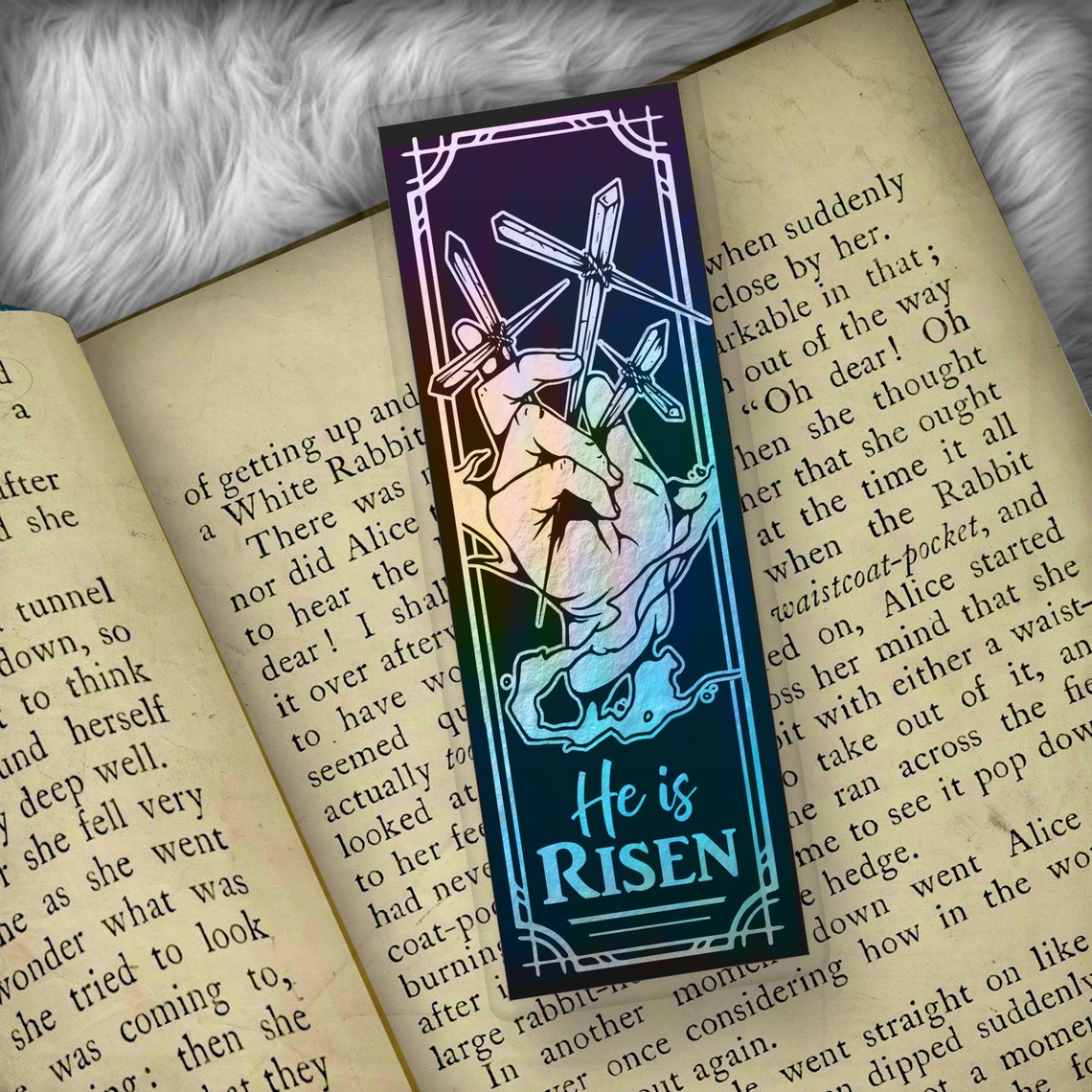He is Risen Bible Quote Foil Art Bookmark Etsy