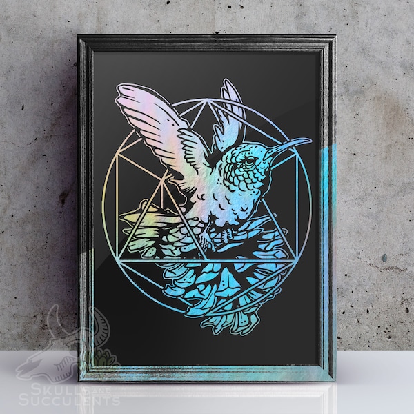 Hummingbird Foil Art Print
