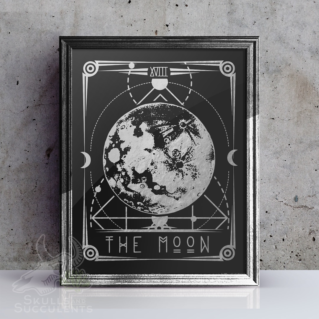 Tarot Card - the Moon Foil Art Print - Etsy