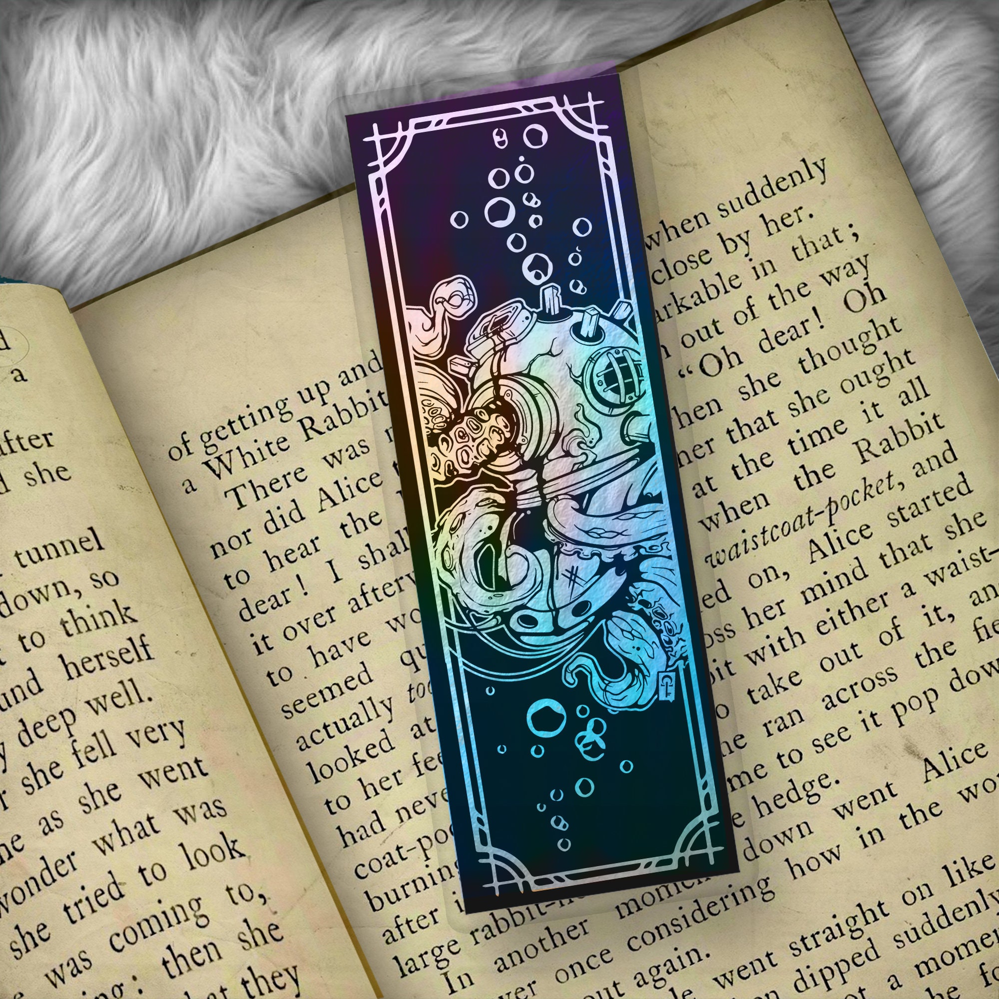Deep Sea Diver Foil Art Bookmark - Etsy
