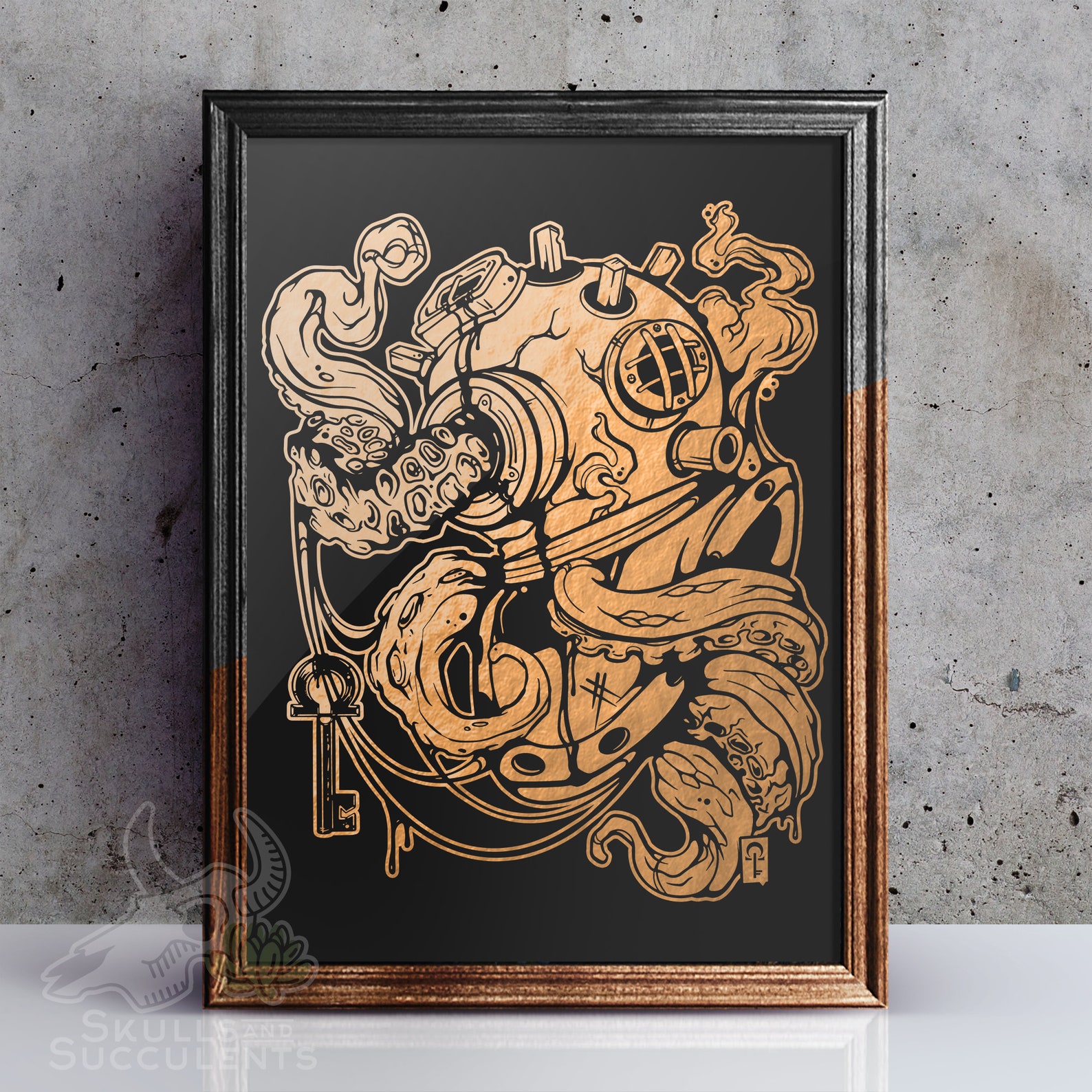 Deep Sea Diver Foil Art Print - Etsy