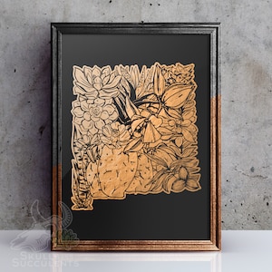 New Mexico Flowers Foil Art Print