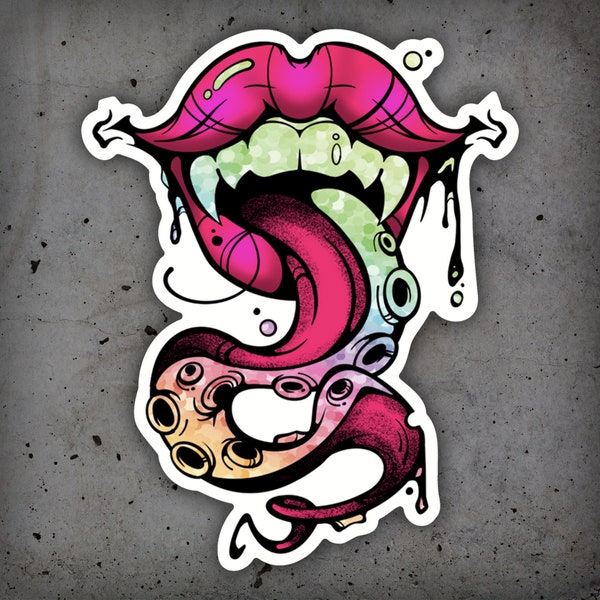 Vampire Kiss Glitter Sticker