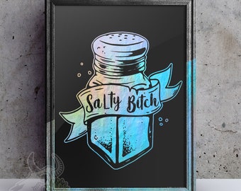 Salty Bitch Funny Foil Art Print