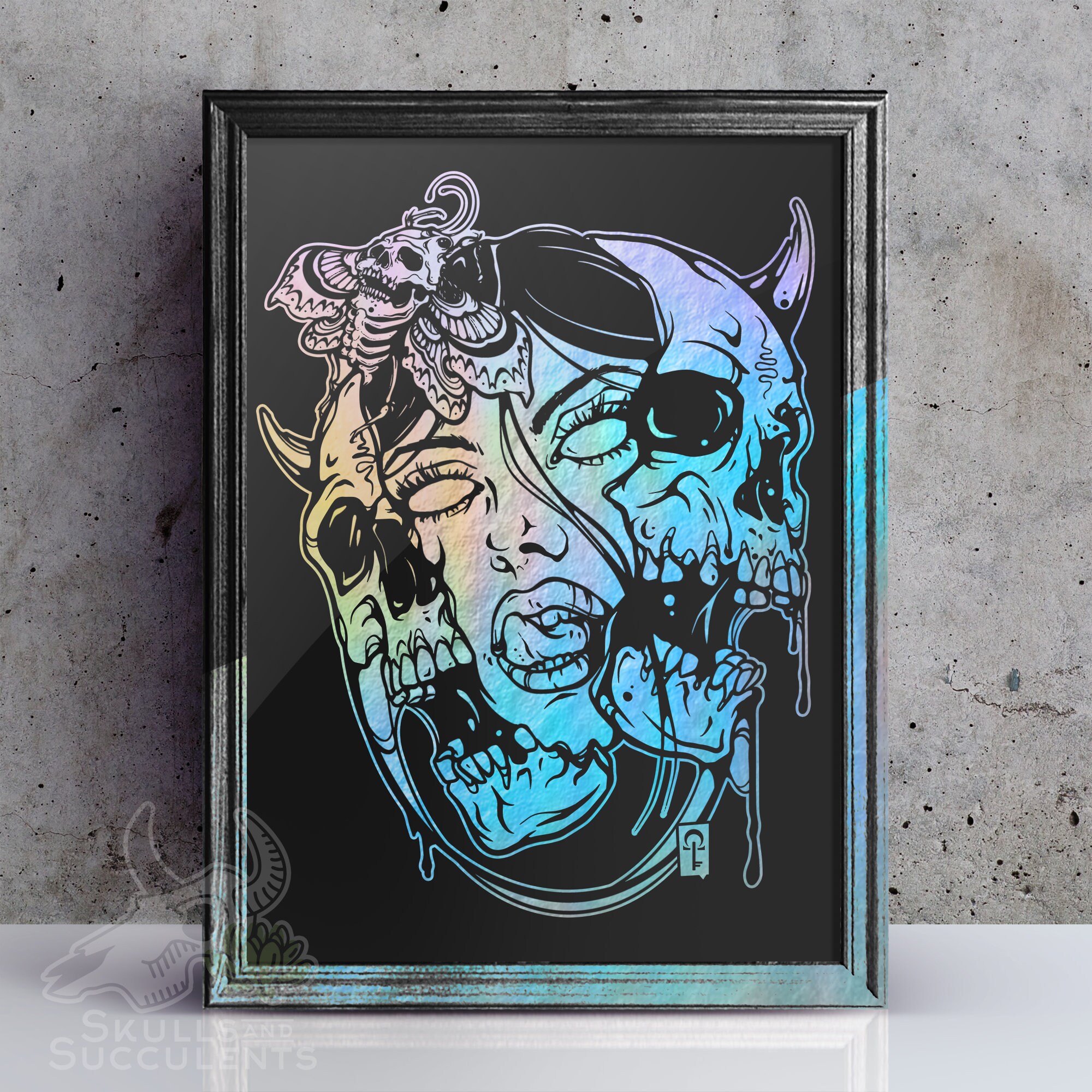 Death Moth Girl Foil Art Print - Etsy