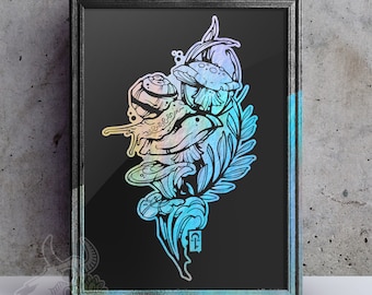 Snail Foil Art Print