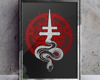 Leviathan Cross Snake Multi Foil Art Print