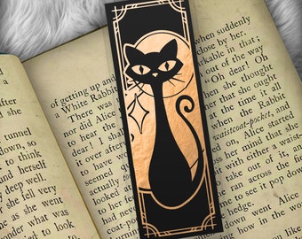 Retro Vintage Kitty Cat Foil Art Bookmark