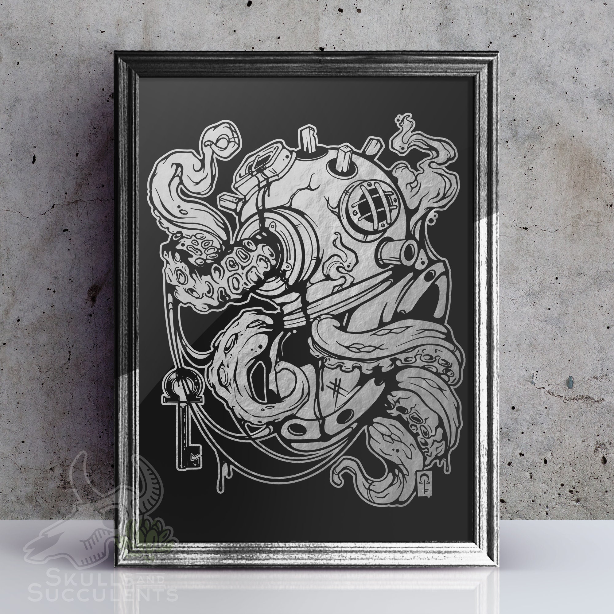 Deep Sea Diver Foil Art Print - Etsy