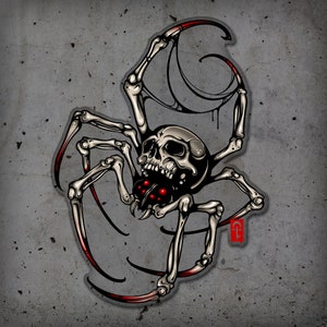 Death Spider Full Color Sticker - Clear Backing