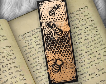 Honey Bees Foil Art Bookmark