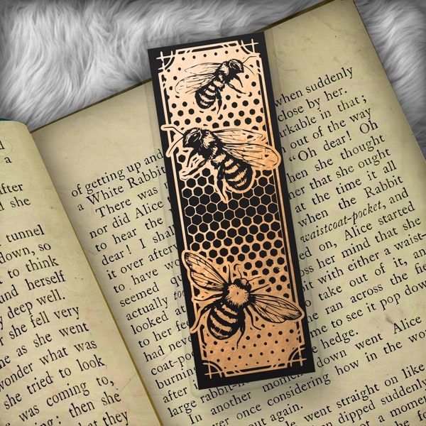 Honey Bees Foil Art Bookmark