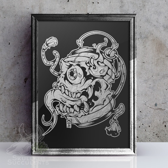 Chochin Obake Yokai Foil Art Print - Etsy