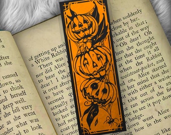 Halloween Pumpkins Foil Art Bookmark