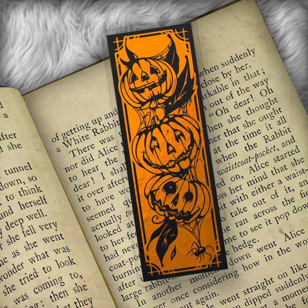 Halloween Pumpkins Foil Art Bookmark