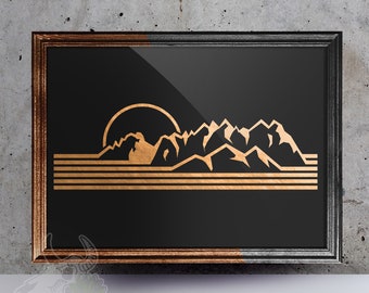 Organ Mountain Range New Mexico Foil Art Print