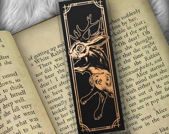 Jackalope Rabbit Foil Art Bookmark