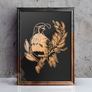 Quail Foil Art Print