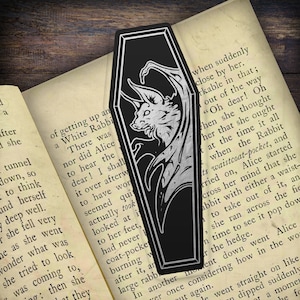 Coffin Shaped Bat Foil Art Bookmark